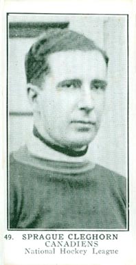 1924 William Patterson Sprague Cleghorn #49 Hockey Card