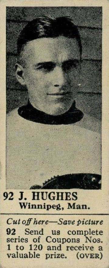 1925 Dominion Chocolate Jack Hughes #92 Hockey Card