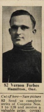 1925 Dominion Chocolate Vernon Forbes #82 Hockey Card