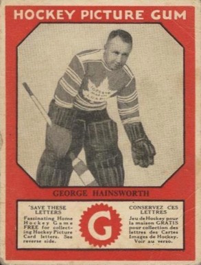 1933 Canadian Gum George Hainsworth # Hockey Card