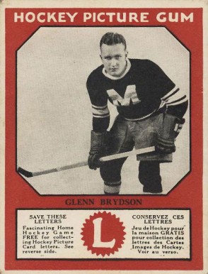1933 Canadian Gum Glyn Brydson # Hockey Card