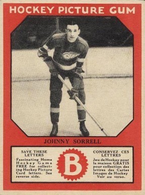 1933 Canadian Gum John Sorrell # Hockey Card