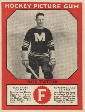 1933 Canadian Gum Dave Trottier # Hockey Card