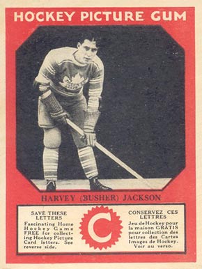 1933 Canadian Gum Harvey (Busher) Jackson # Hockey Card