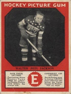 1933 Canadian Gum Walter "Red" Jackson # Hockey Card