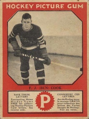 1933 Canadian Gum Bun Cook # Hockey Card