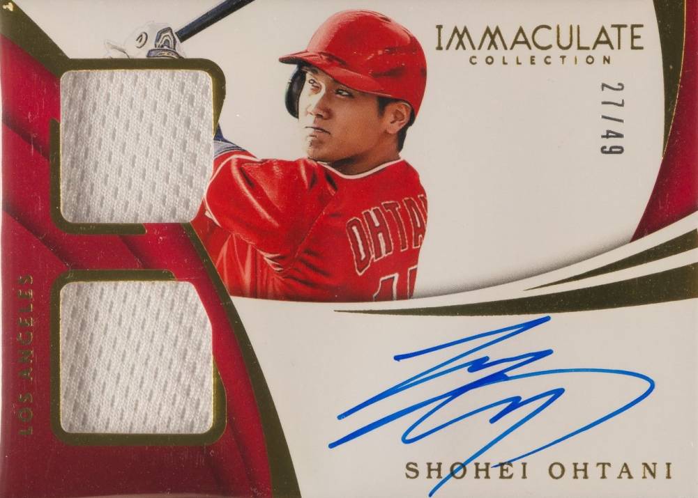 2018 Panini Immaculate Rookie Autograph Dual Materials Shohei Ohtani #SO Baseball Card