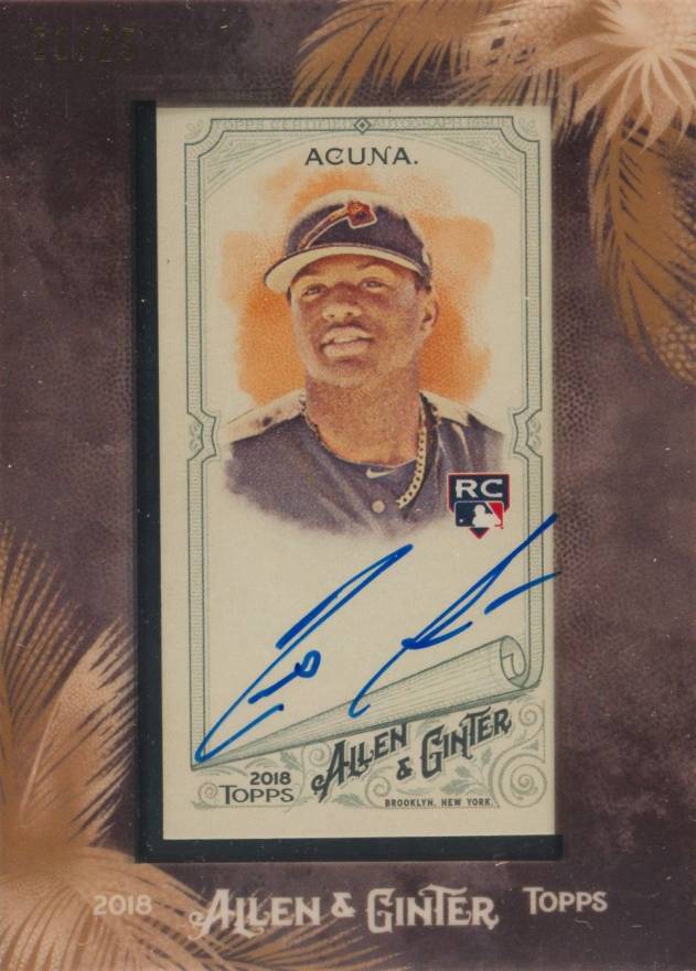 2018 Topps Allen & Ginter Framed Mini Baseball Autographs Ronald Acuna Jr. #MA-RA Baseball Card