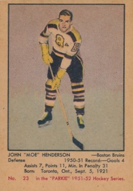 1951 Parkhurst John Henderson #23 Hockey Card