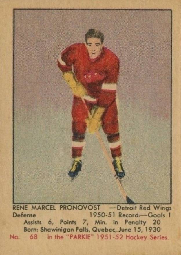 1951 Parkhurst Marcel Pronovost #68 Hockey Card