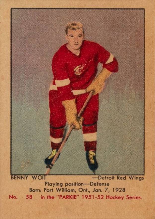 1951 Parkhurst Benny Woit #58 Hockey Card