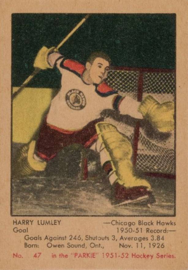 1951 Parkhurst Harry Lumley #47 Hockey Card