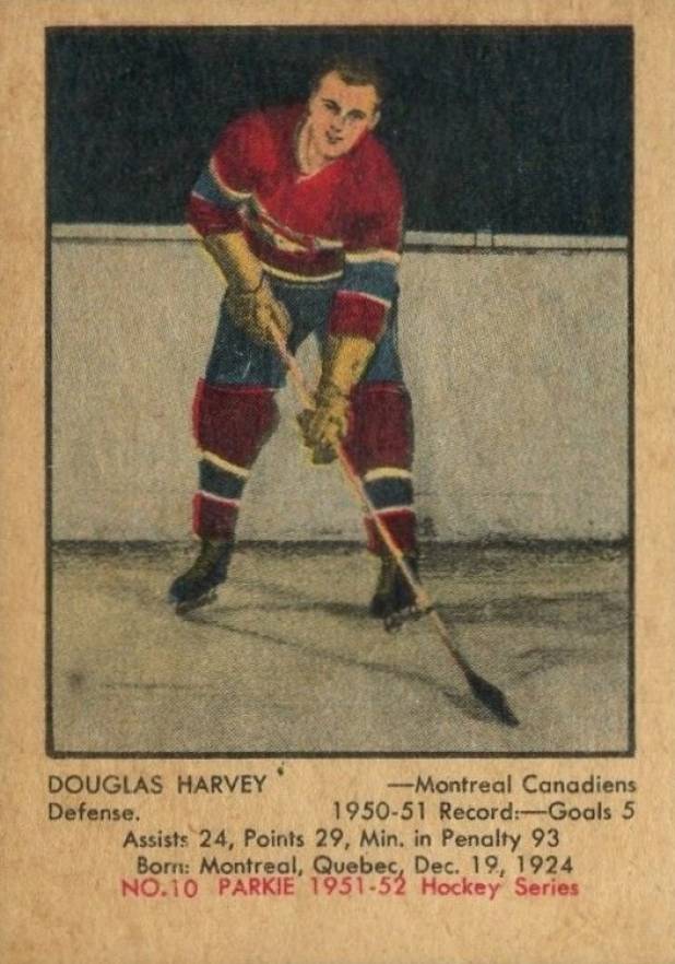 1951 Parkhurst Douglas Harvey #10 Hockey Card