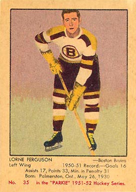 1951 Parkhurst Lorne Ferguson #35 Hockey Card