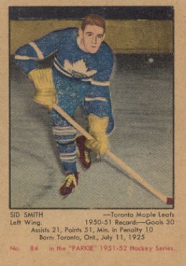 1951 Parkhurst Sid Smith #84 Hockey Card