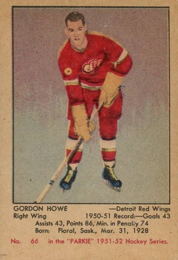 1951 Parkhurst Gordie Howe #66 Hockey Card
