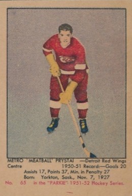 1951 Parkhurst Metro Prystai #65 Hockey Card