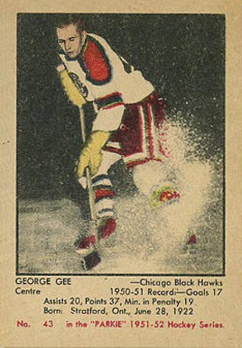 1951 Parkhurst George Gee #43 Hockey Card