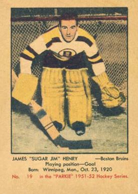 1951 Parkhurst Jim Henry #19 Hockey Card