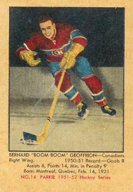 1951 Parkhurst Bernie Geoffrion #14 Hockey Card