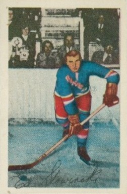 1952 Parkhurst Ed Slowinski #19 Hockey Card