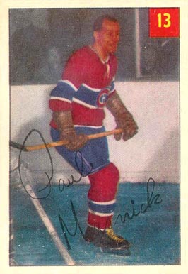 1954 Parkhurst Paul Masnick #13 Hockey Card