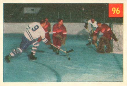 1954 Parkhurst Terry Boots Out Teeder's Blast #96 Hockey Card