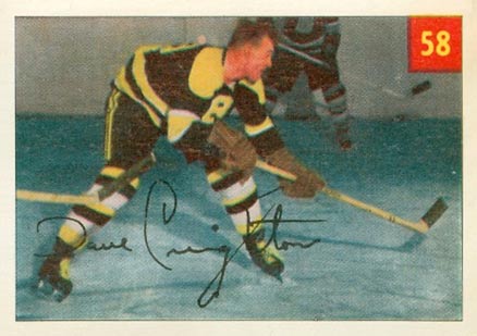 1954 Parkhurst Dave Creighton #58 Hockey Card