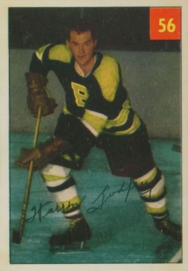 1954 Parkhurst Warren Godfrey #56 Hockey Card