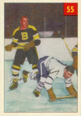 1954 Parkhurst Bob Armstrong #55 Hockey Card