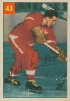 1954 Parkhurst Marty Pavelich #43 Hockey Card