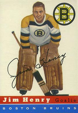 1954 Topps Jim Henry #37 Hockey Card