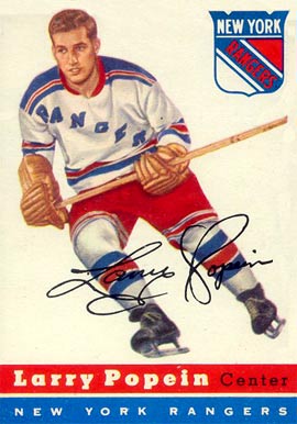 1954 Topps Larry Popein #55 Hockey Card