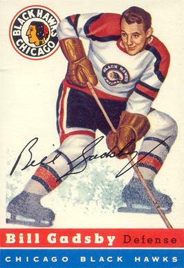 1954 Topps Bill Gadsby #20 Hockey Card