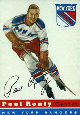 1954 Topps Paul Ronty #15 Hockey Card