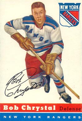 1954 Topps Bob Chrystal #2 Hockey Card