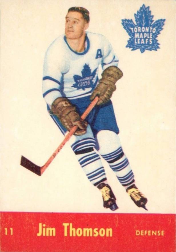 1955 Parkhurst Jim Thomas #11 Hockey Card