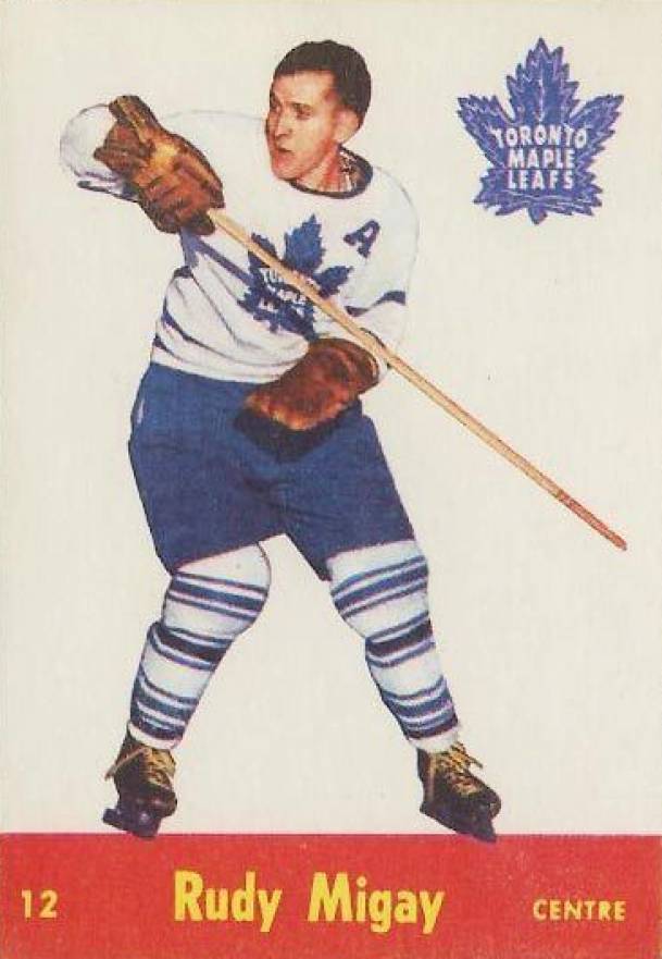 1955 Parkhurst Rudy Migay #12 Hockey Card