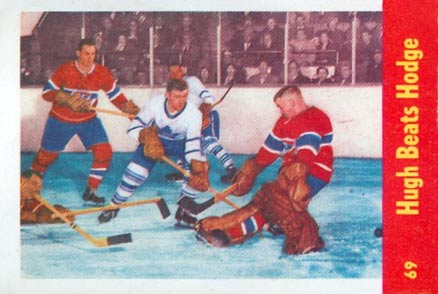 1955 Parkhurst Hugh Beats Hodge #69 Hockey Card