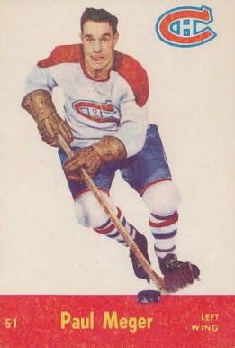 1955 Parkhurst Paul Meger #51 Hockey Card