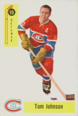 1958 Parkhurst Tom Johnson #10 Hockey Card