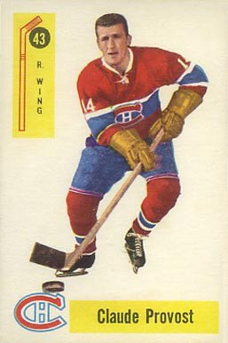 1958 Parkhurst Claude Provost #43 Hockey Card