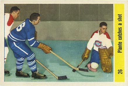 1958 Parkhurst Plante Catches A Shot #26 Hockey Card