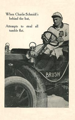 1908 Brush Detroit Tigers Postcards Charlie Schmidt # Baseball Card