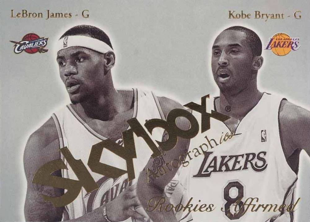 2003 SkyBox Autographics Rookie Affirmed Kobe Bryant/LeBron James #12 Basketball Card