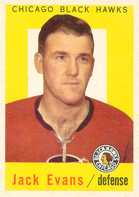1959 Topps Jack Evans #30 Hockey Card