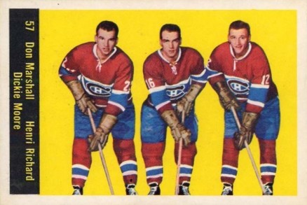 1960 Parkhurst Marshall/Richard/Moore #57 Hockey Card