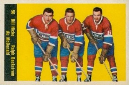 1960 Parkhurst Hicke/Backstrom/McDonald #56 Hockey Card