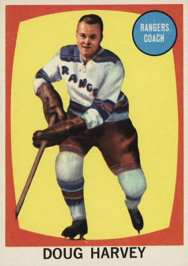 1961 Topps Doug Harvey #45 Hockey Card