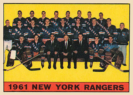 1961 Topps New York Rangers Team #63 Hockey Card